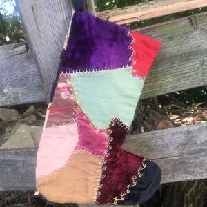Antique Crazy Quilt Christmas Stocking Bohemian